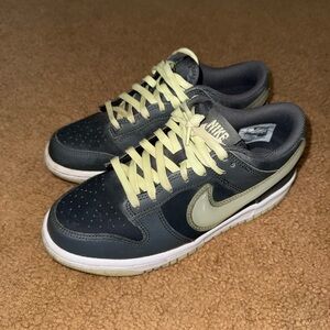Nike Dunk Low in Charcoal Gray with Pale Yellow Accents